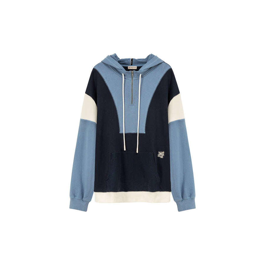 CHUU Half Zip-Up Color Hoodie