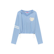 Logo Heart Crop Hoodie