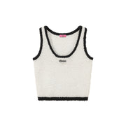 Fuzzy Line Color Scheme Sleeveless Top