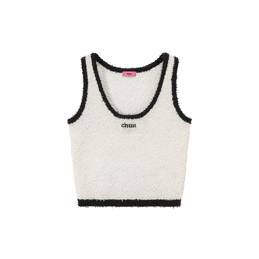 CHUU Fuzzy Line Color Scheme Sleeveless Top