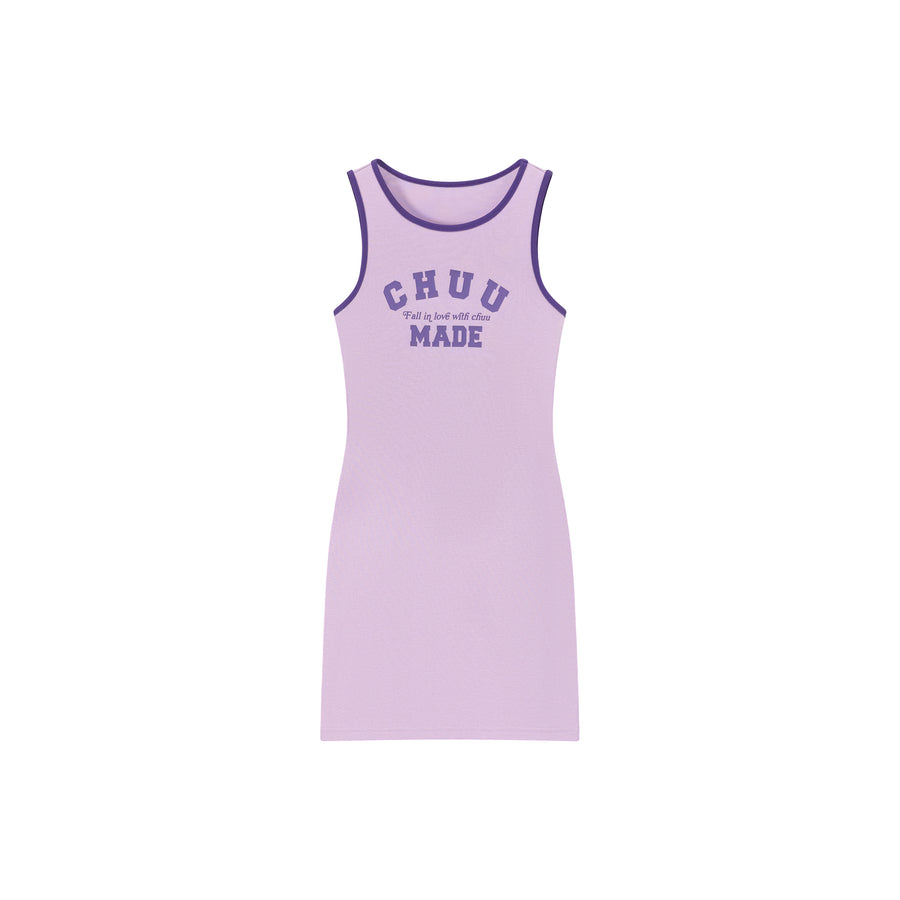 CHUU Fall In Love With Chuu Color Lined Sleeveless Mini T-Shirt Dress