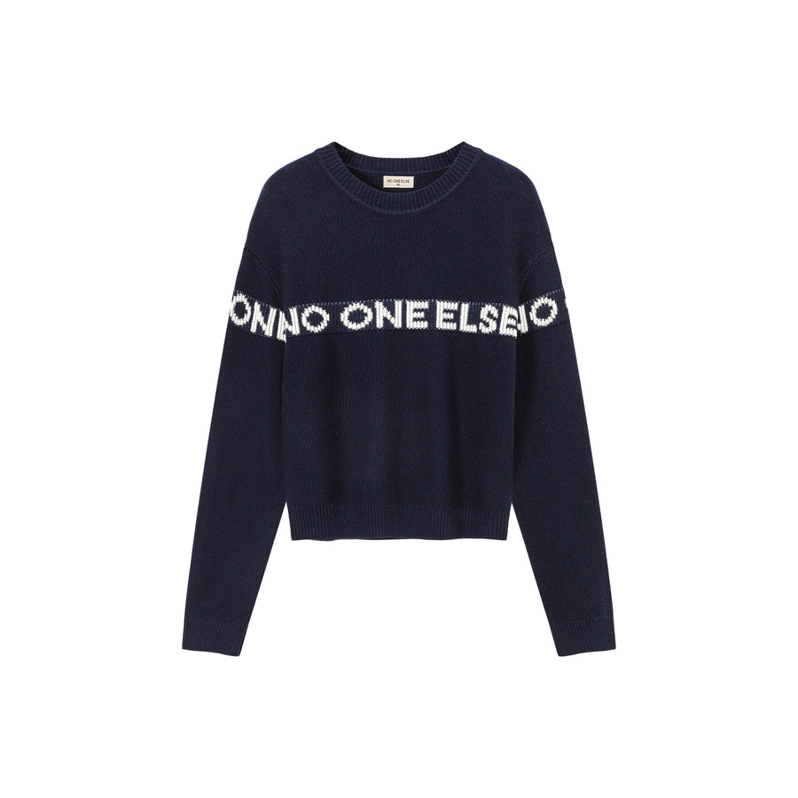 CHUU Logo Lettering Basic Knit Sweater