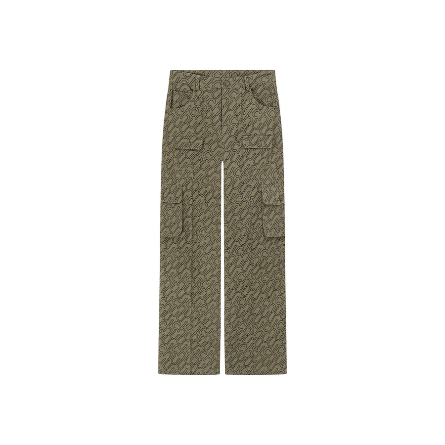 CHUU Logo Lettering Cargo Wide Pants