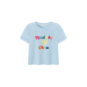 Made By Chuu Colorful Printed Cropped T-Shirt