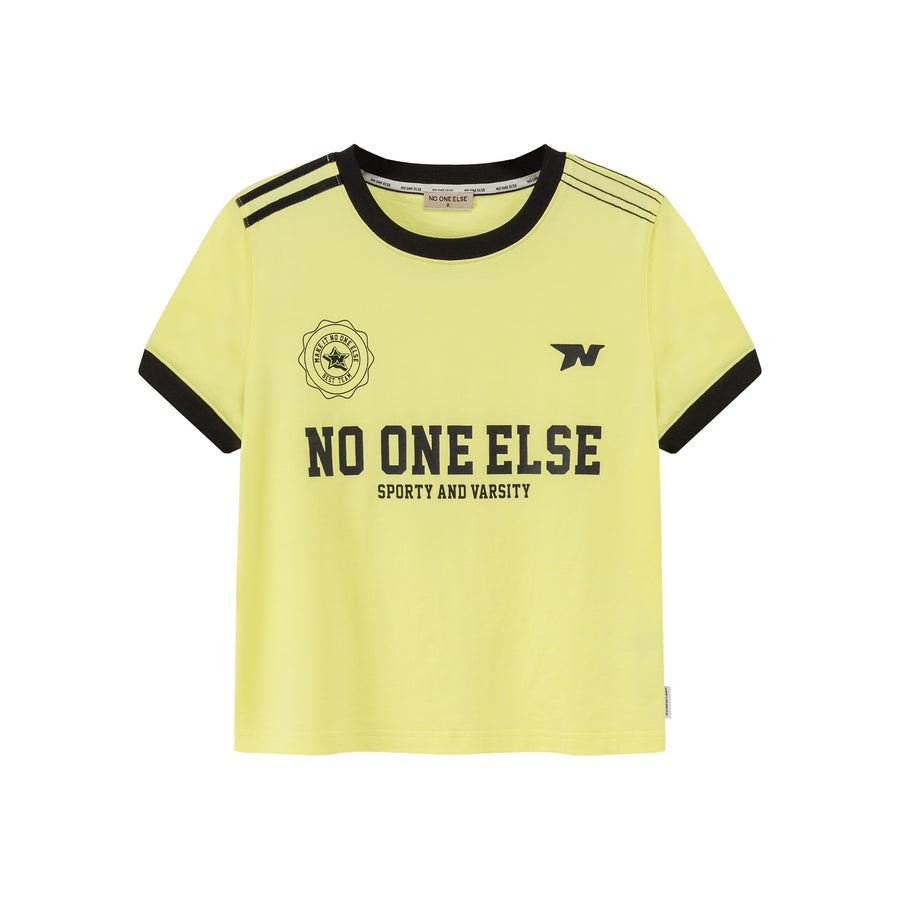 CHUU Noe Lettering Sporty Colorblocked Short Sleeve T-Shirt