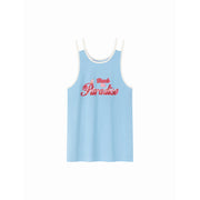 Back To Paradise Colorblocked Letter Printed Sleeveless T-Shirt