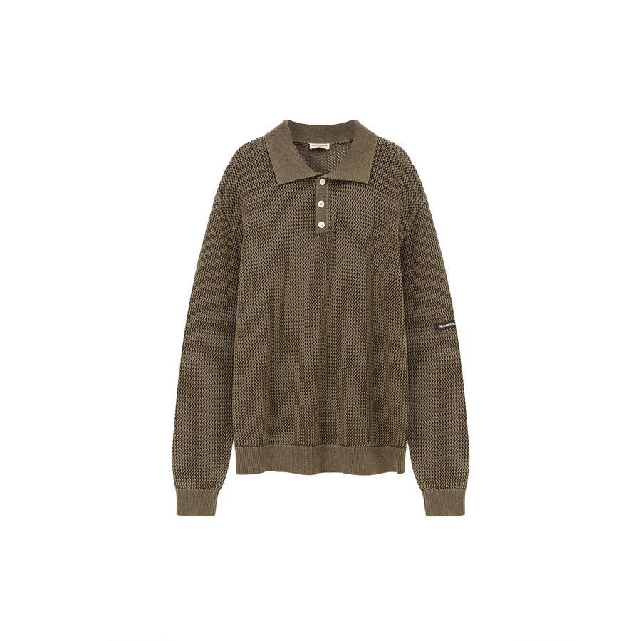 CHUU Polo Neck Loose Knit Sweater