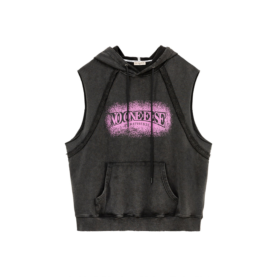 CHUU Logo Loose Fit Hooded Vest