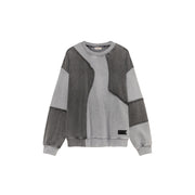 Stitched Patchwork Color Boxy Sweatshirt