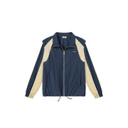 Colorblocked Boxy Sports Style Casual Drawstring Jacket