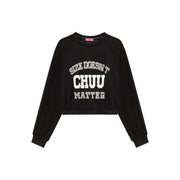 Size Doesnt Matter Lettering Crop Sweatshirt