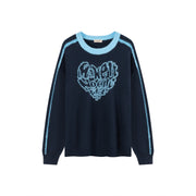 Heart Lettering Knit Sweatshirt