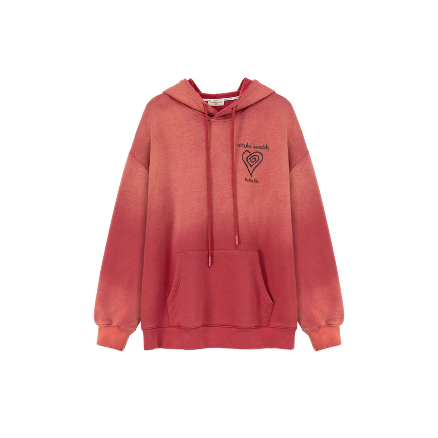 CHUU Heart Gradient Oversized Hoodie