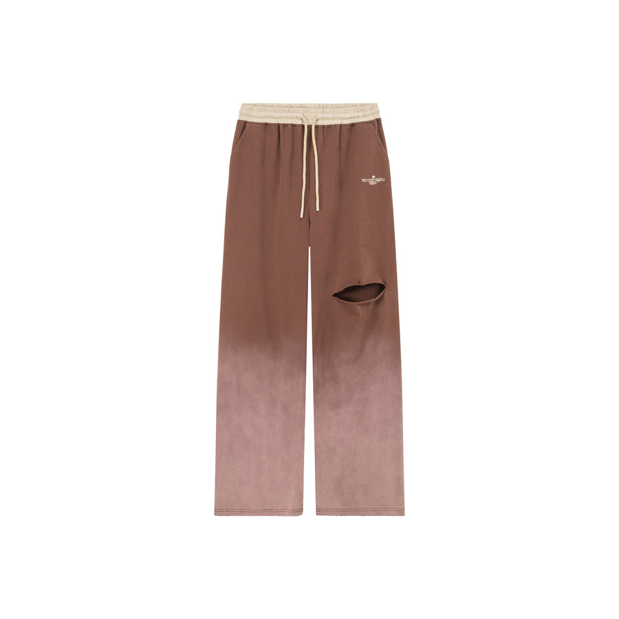 CHUU Distressed Wide-Leg Slit Training Pants