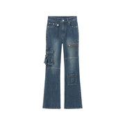 Pocket Lined Bootcut Denim Jeans