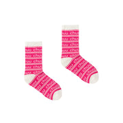 Color Logo Stripe Pattern High Socks