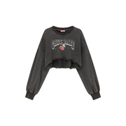 Size Doesnt Matter Cherry Crop Boxy Sweatshirt