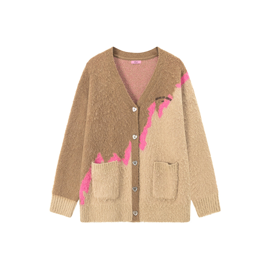 CHUU Heart Button Color Cardigan