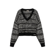 V-Neck Crop Knit Sweater