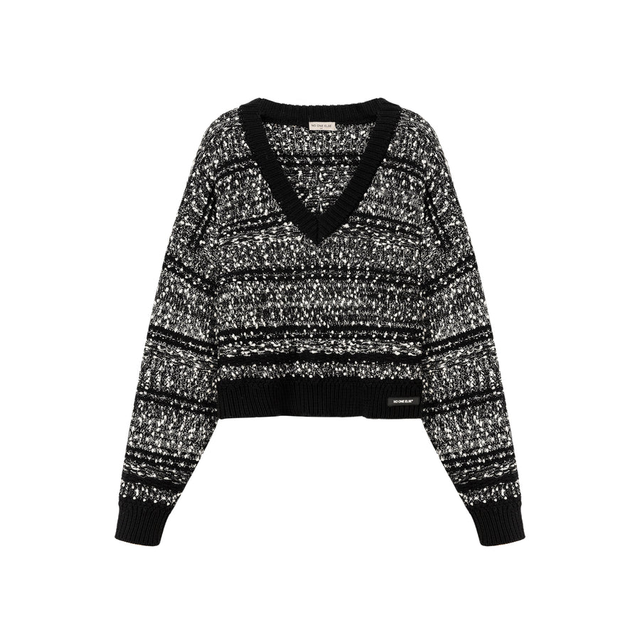 CHUU V-Neck Crop Knit Sweater