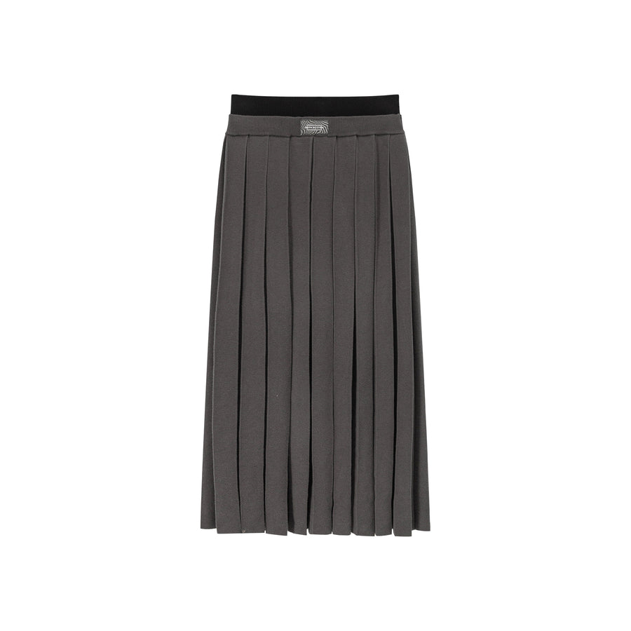 CHUU Color Pleated Long Skirt