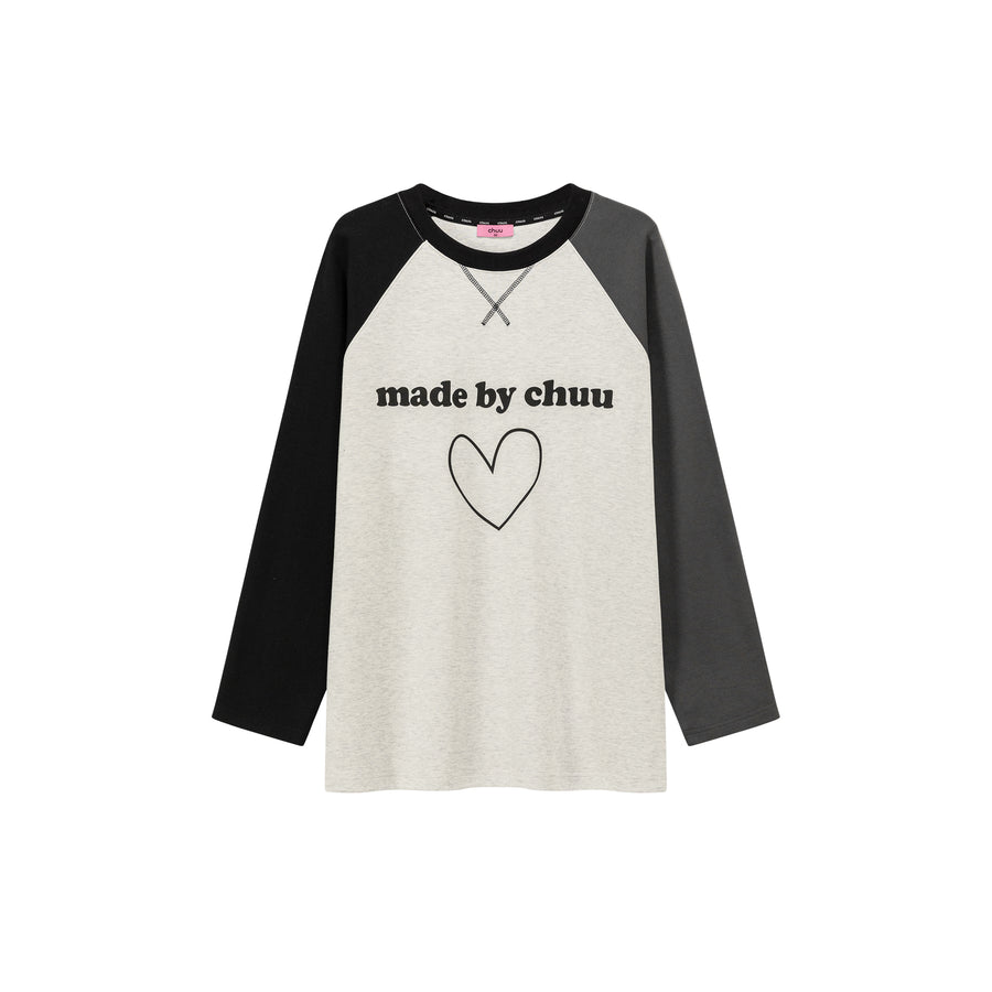 CHUU Logo Heart Color Long Sleeve T-Shirt