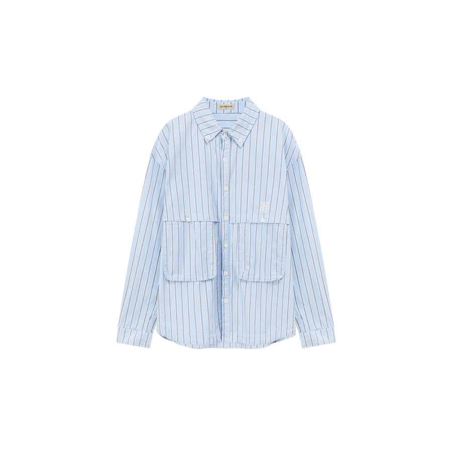 CHUU Pocket Stripe Long Sleeve Shirt