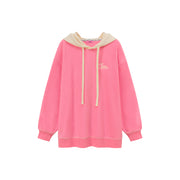 Fleece Color Combination Hoodie