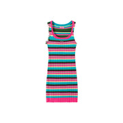 Rainbow Sleeveless Slim Dress