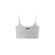 Hot Girl Sleeveless Slim Shiny Crop Top