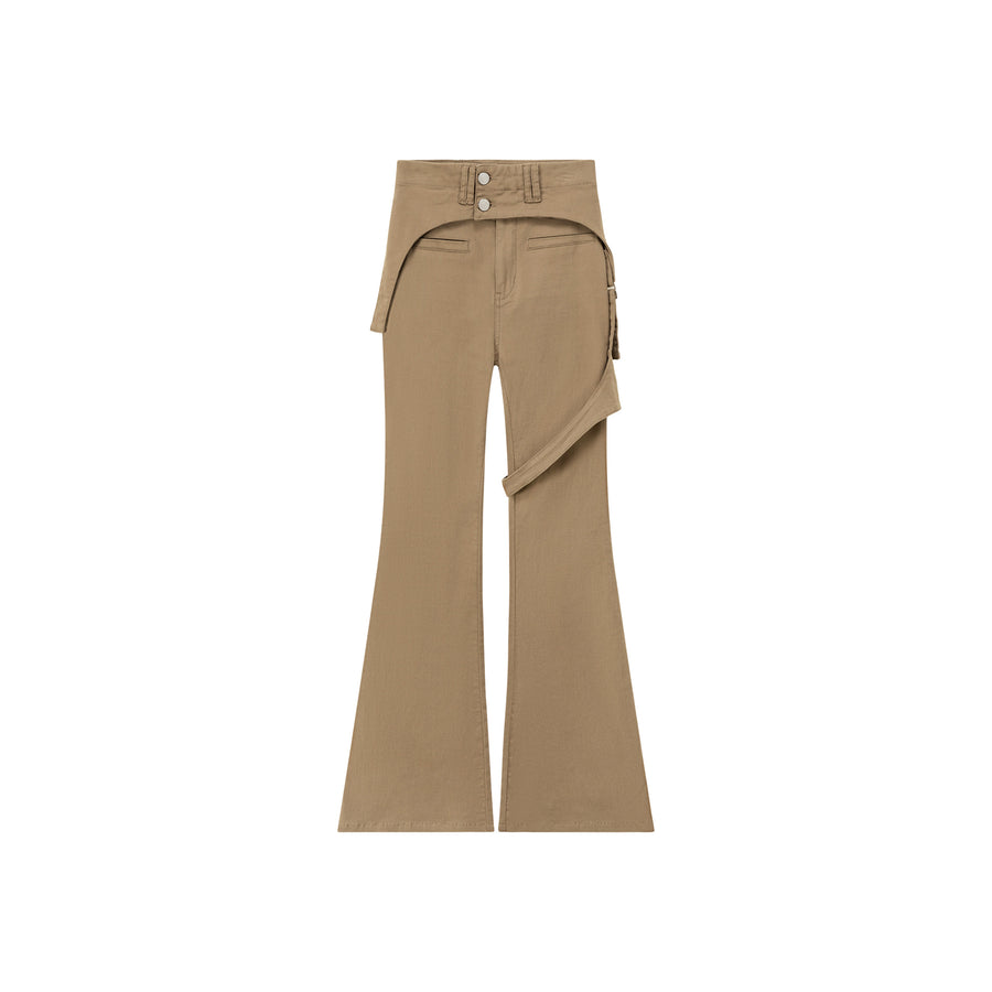 CHUU Double Button High Waisted Flared Semi-Bootcut Pants