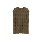 Hollow Sleeveless Knitted Sweater