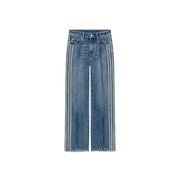 Lined Frayed Hem Denim Jeans