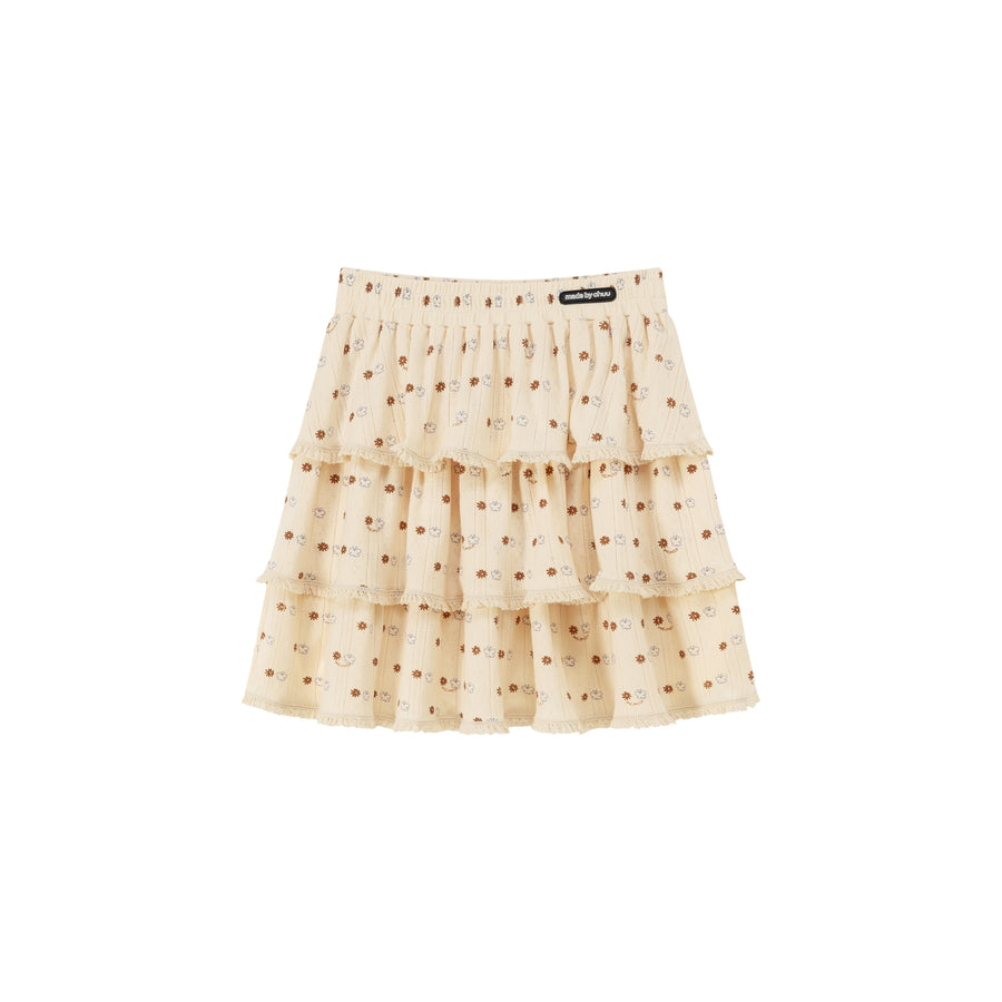 CHUU Layered Ruffled Printed Skirt