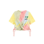 Tie-Dye Printed Short Sleeve Round Neck T-Shirt