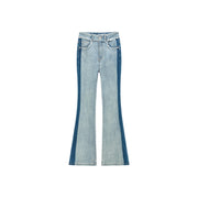 High Waist Frayed Bootcut Denim Jeans