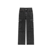 Multi-Pocket Wide Denim Jeans