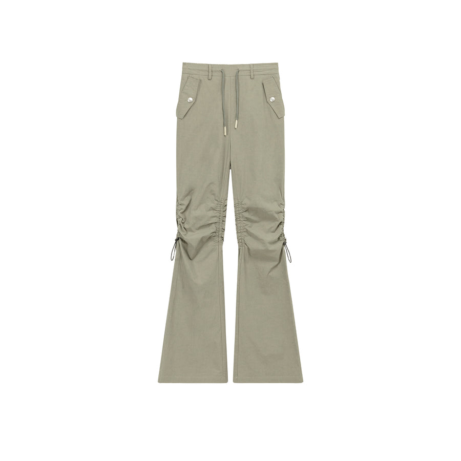 CHUU String Shirring Bootcut Cargo Style Pants