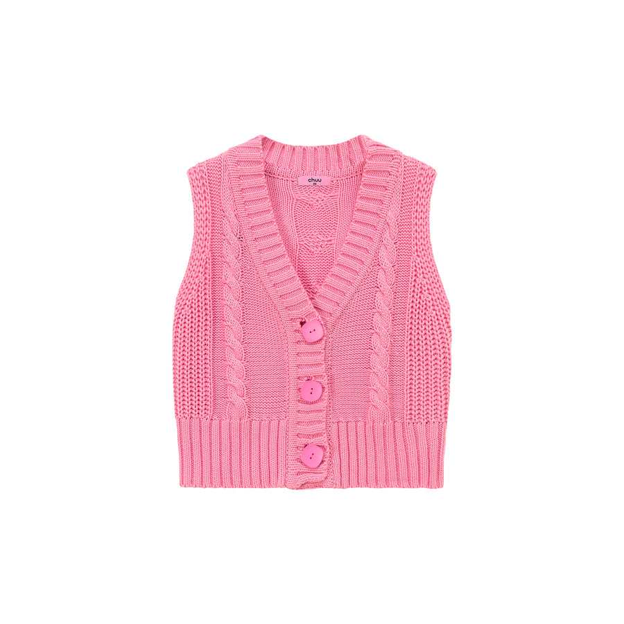 CHUU Big Button Knit Vest