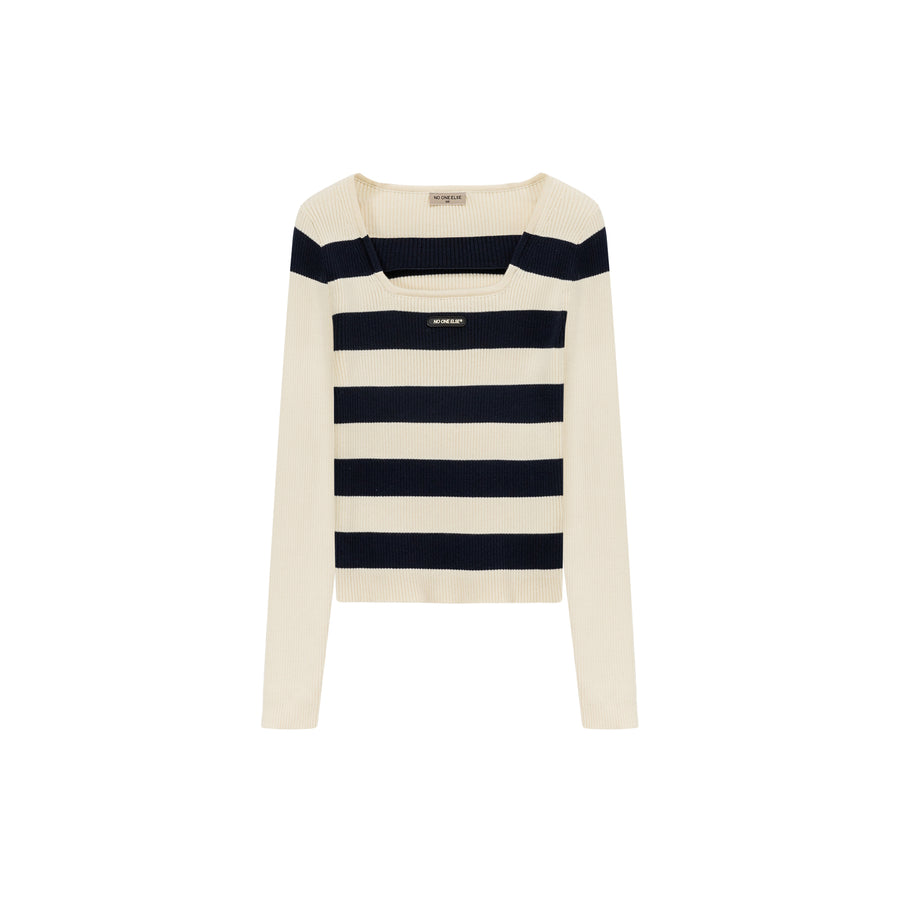 CHUU Vintage Striped Knit Top