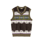 Pattern Color Knit Vest