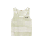 Striped U-Neck Contrast Color Sleeveless Top