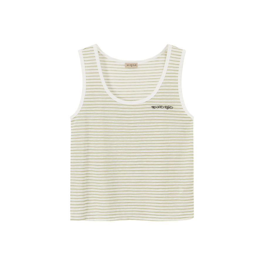 CHUU Striped U-Neck Contrast Color Sleeveless Top