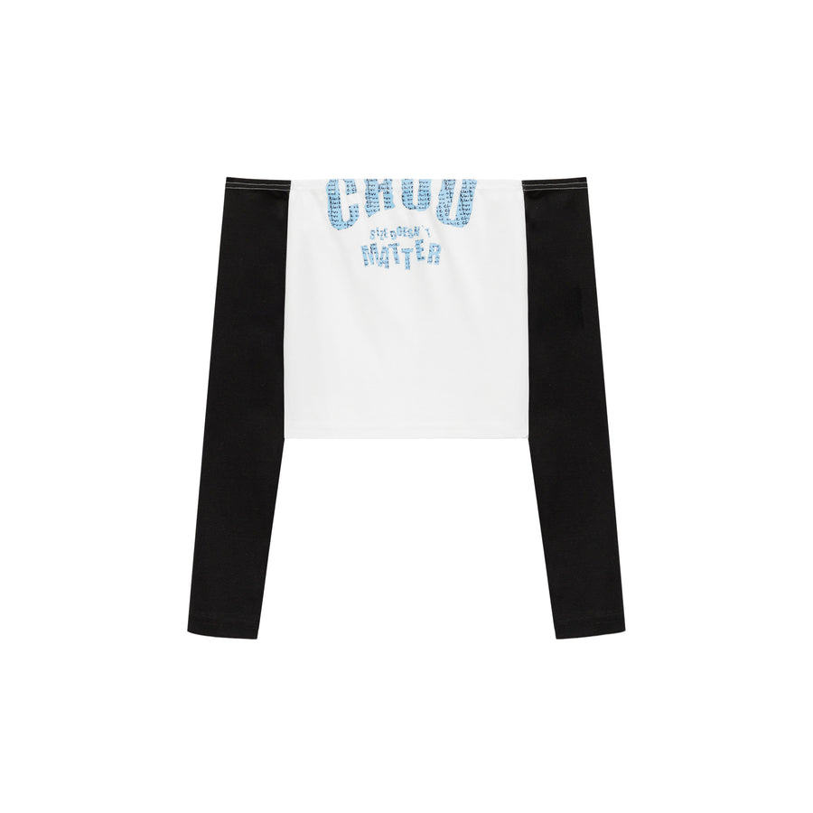 CHUU Logo Off The Shoulder Color T-Shirt