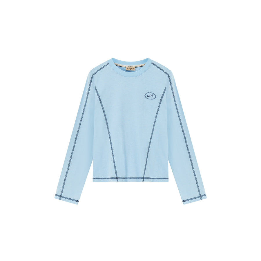 CHUU Logo Stitch Cotton Long Sleeve T-Shirt