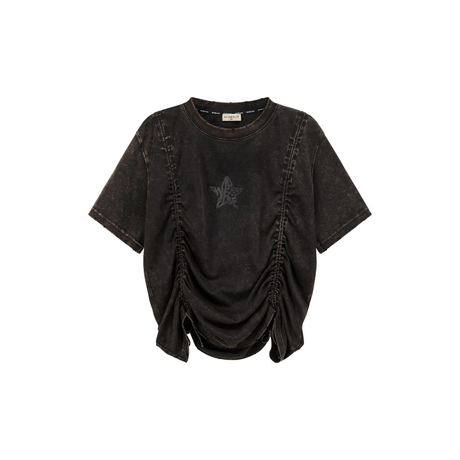 CHUU Star Shirring Shirt Sleeve Top