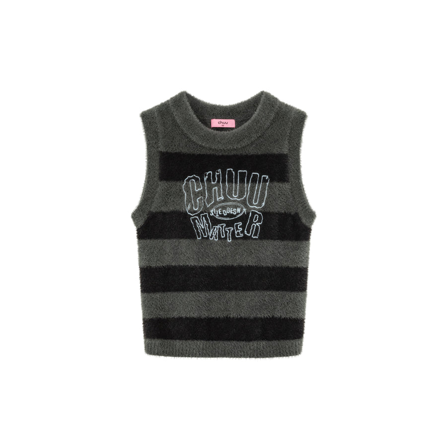 CHUU Lettering Fuzzy Sleeveless Sweater