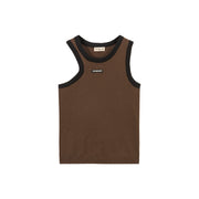 Color Matching Sleeveless T-Shirt