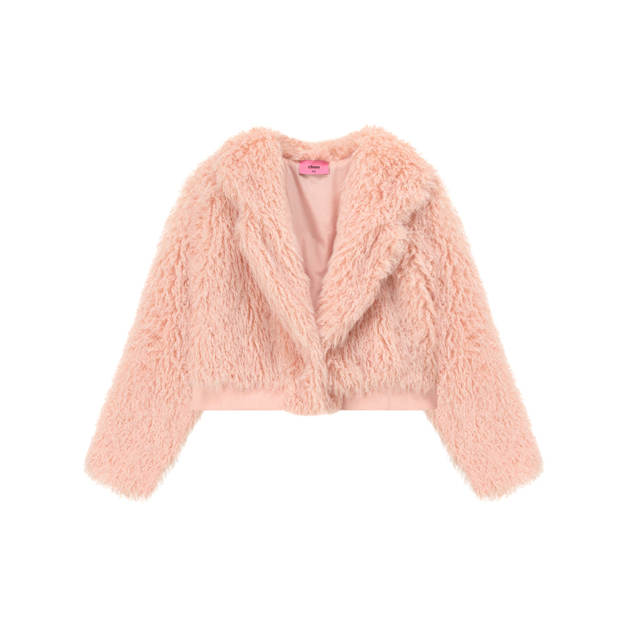 CHUU Color Fur Crop Jacket