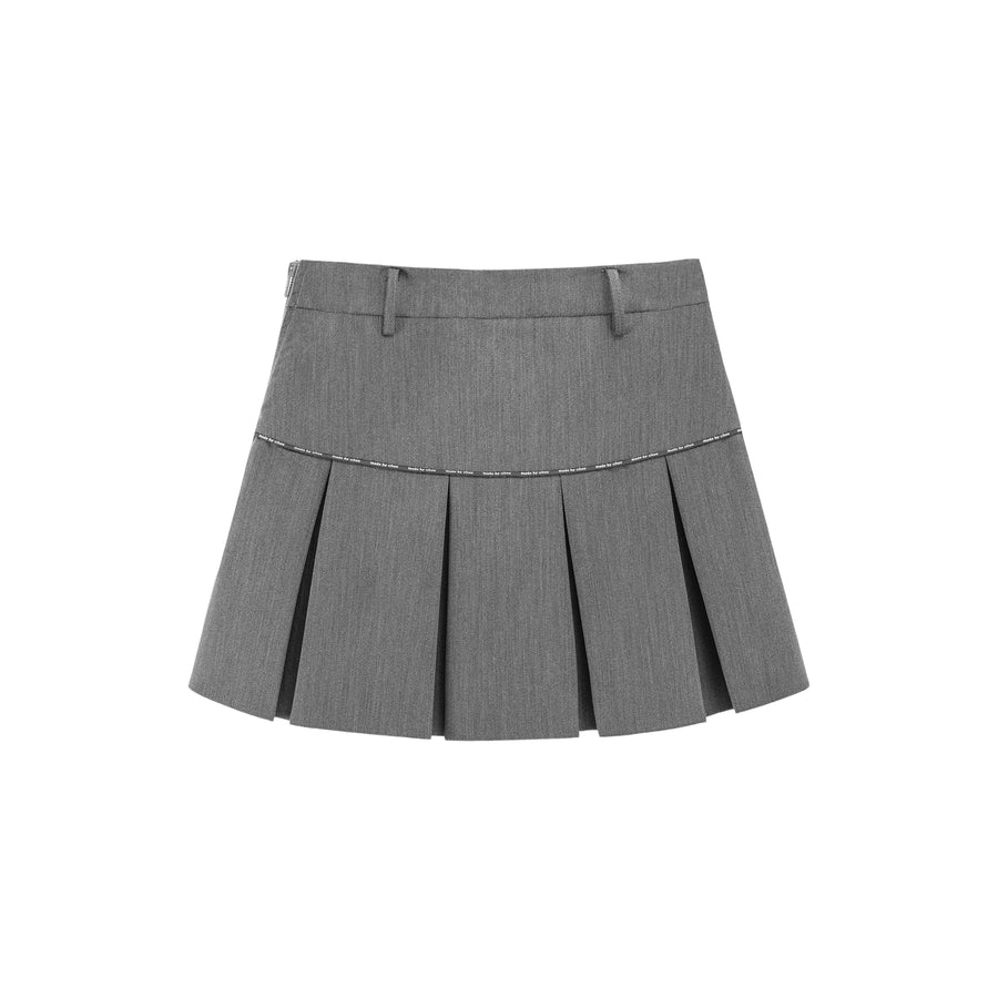 CHUU Daily Belt Loops Pleated Mini Skirt